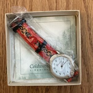 NEW Coldwater Creek watch with leather band & southwestern design origin…